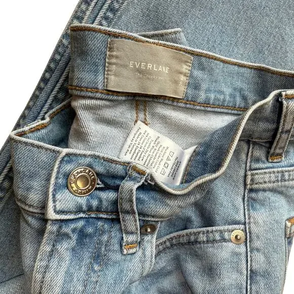 Everlane Cheeky Jeans Size 26 Regular Light Wash Denim Straight Leg Mid Rise - Picture 3 of 4